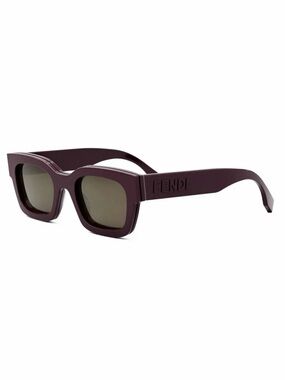FENDI Signature 50MM Rectangular Sunglasses in Burgundy, brand new